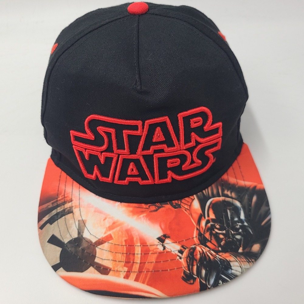 Youth Star Wars Hat Snapback Black Red Darth Vader Light Saber Logo Movie Boys